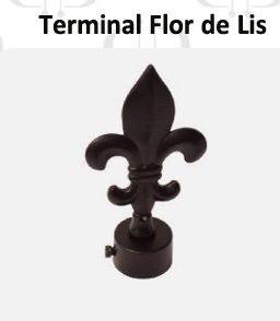 TERMINAL CORTINA 7/8 FLOR DE LIS BLANCO